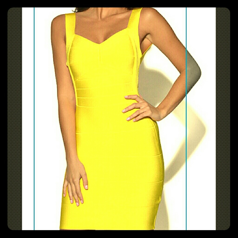 Bright Yellow bandage dress